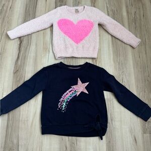 OshKosh B'gosh Pink Heart and Navy Shooting Star Sweater Set
